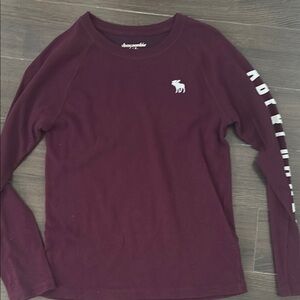 Abercrombie & Fitch Maroon Long Sleeve Shirt